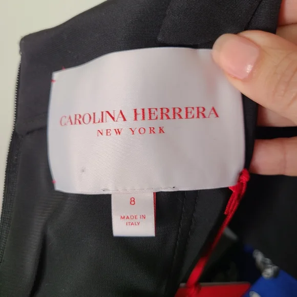 NWT CAROLINA HERRERA Resort 2021 Floral Jacquard Midi Dress - Cobalt Blue Size 8 - Picture 10 of 16